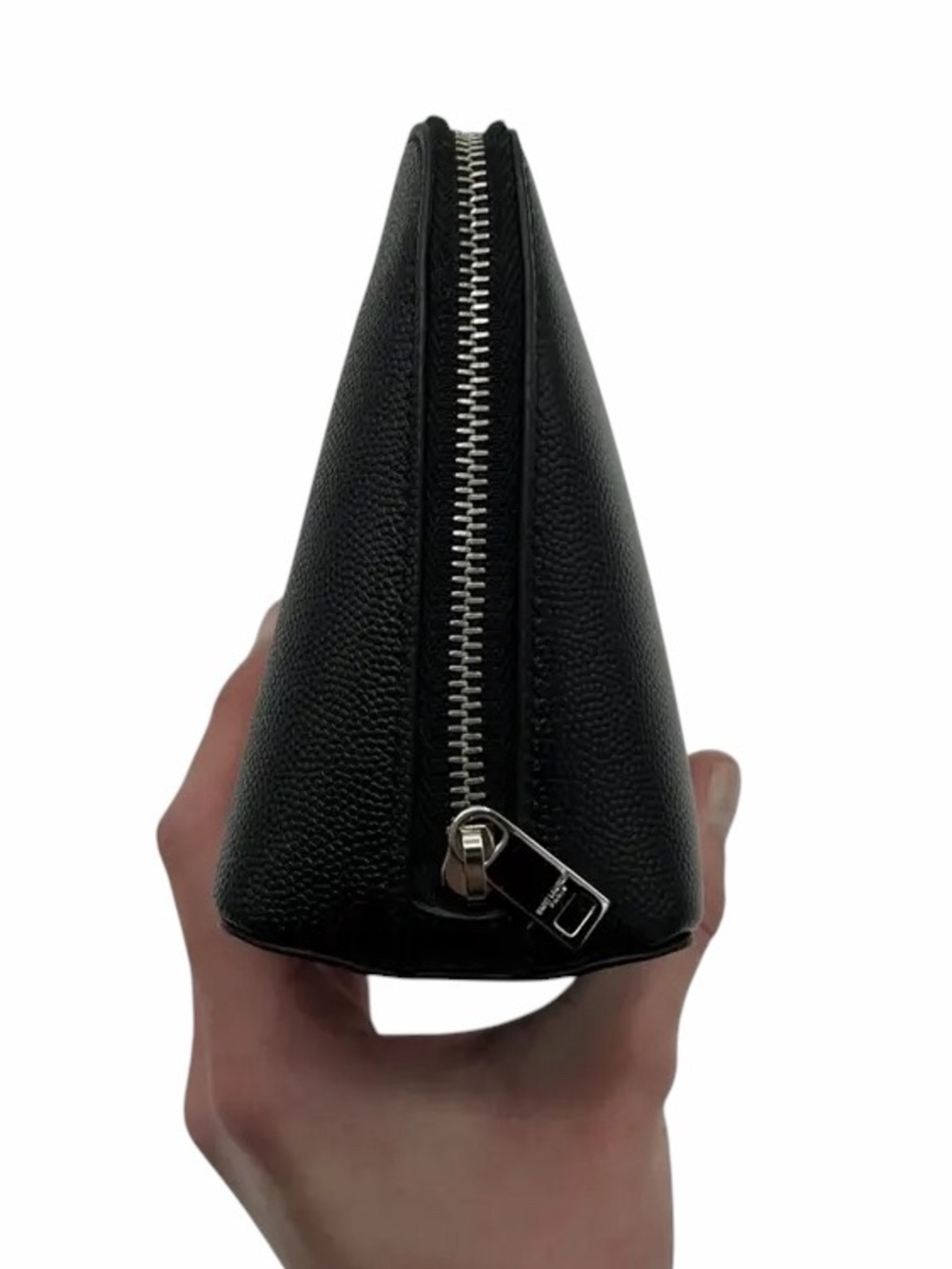Saint Laurent ‘Exclusive’ Black Pebbled Leather Cosmetic Bag With Dust Bag + Box - Picture 5 of 7